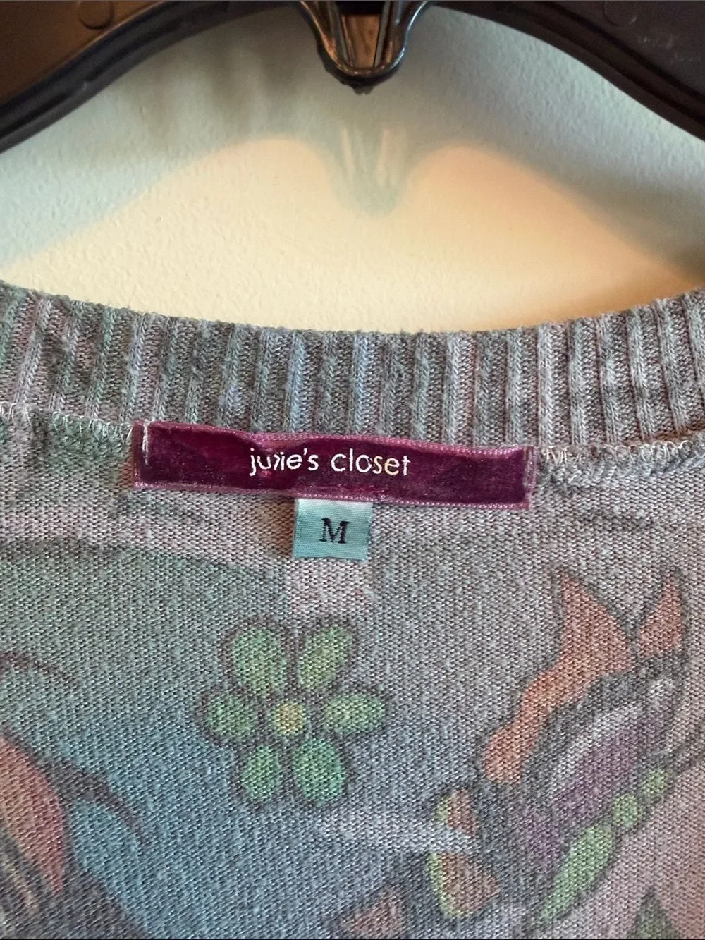 julie's closet Pink & Gray Tattoo-Print V-Neck Empire Tunic Top